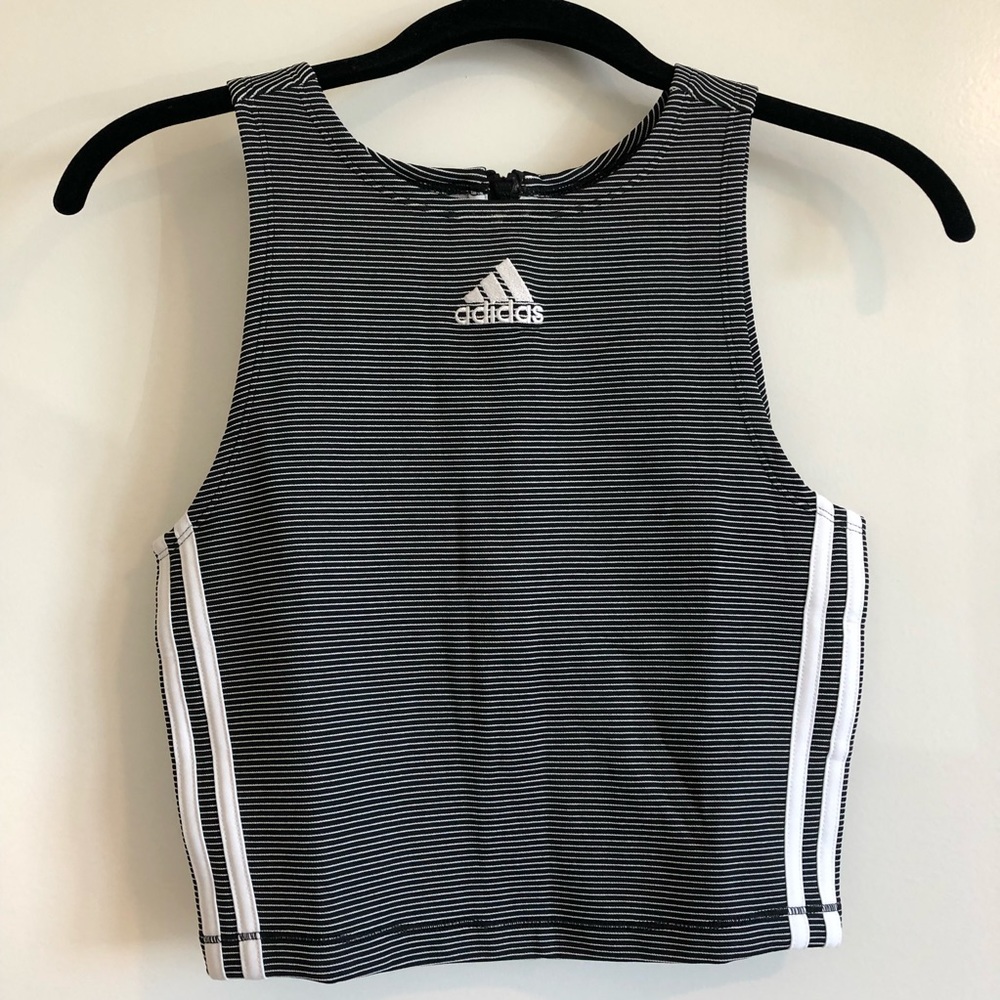 Adidas striped workout tank.
